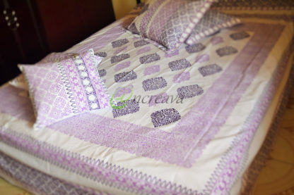 Purple Shade Bed Cover Cushion Cover Set