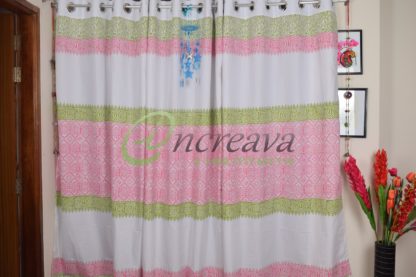 Pink Green Shade Curtain