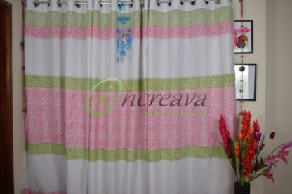 Pink Green Shade Curtain