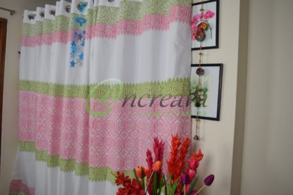 Pink Green Shade Curtain