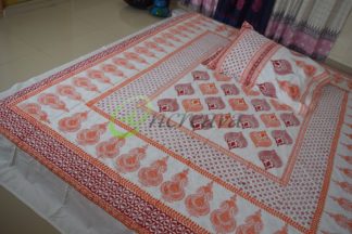 White red orange Bed cover