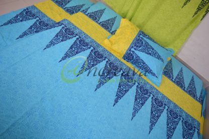 Sky blue Yellow Bed Cover