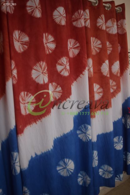 Tiedye Meroon Blue Curtain