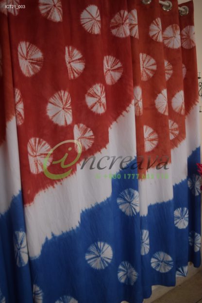 Tiedye Meroon Blue Curtain