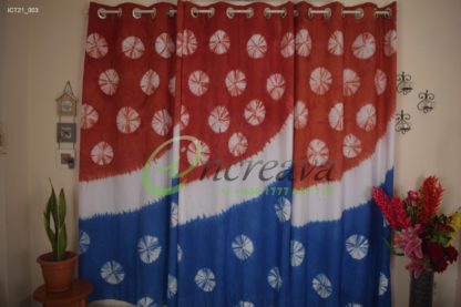 Tiedye Meroon Blue Curtain