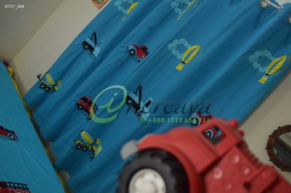 Applique Blue Car Curtain