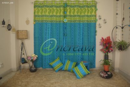 Lemon Sky Blue Curtain
