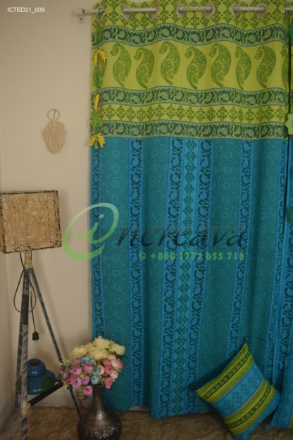 Lemon Sky Blue Curtain