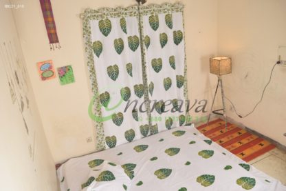 White Monstera Cactus Bed cover