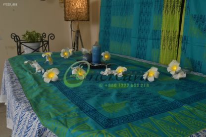 Teal White Table Cover