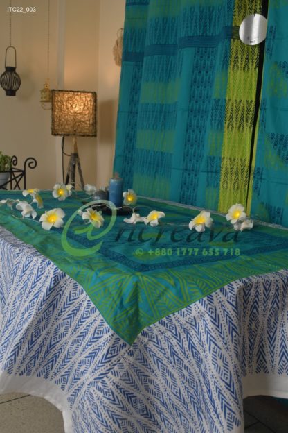 Teal White Table Cover