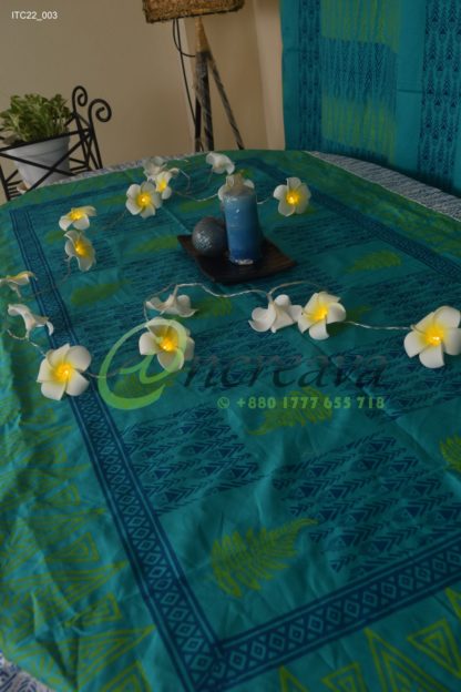 Teal White Table Cover