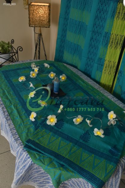 Teal White Table Cover