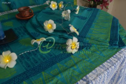 Teal White Table Cover