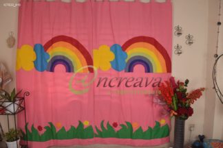 Applique Grass Baby Pink Curtain