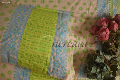 Biscuit Lemon Jamdani Motif Bed cover