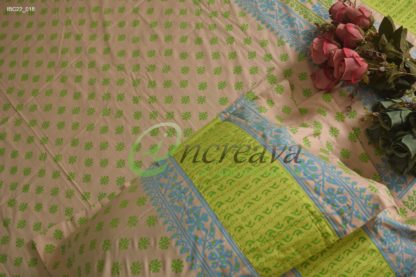 Biscuit Lemon Jamdani Motif Bed cover