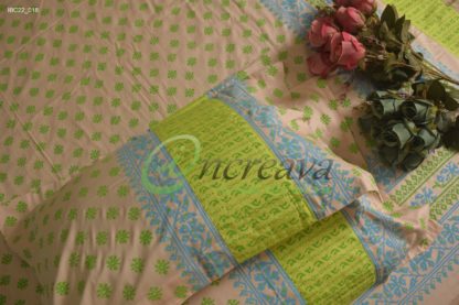 Biscuit Lemon Jamdani Motif Bed cover