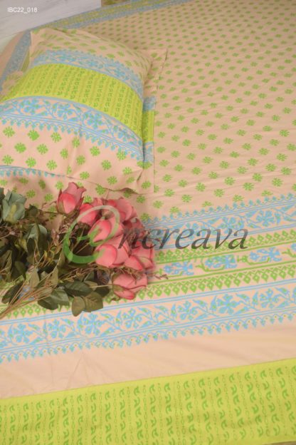 Biscuit Lemon Jamdani Motif Bed cover