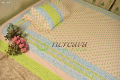 Biscuit Lemon Jamdani Motif Bed cover