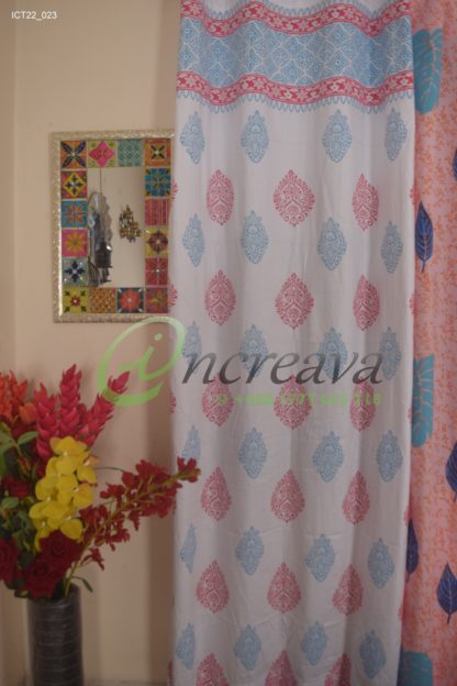 White Firoja pink curtain