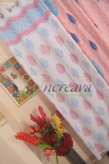 White Firoja pink curtain