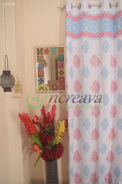 White Firoja pink curtain