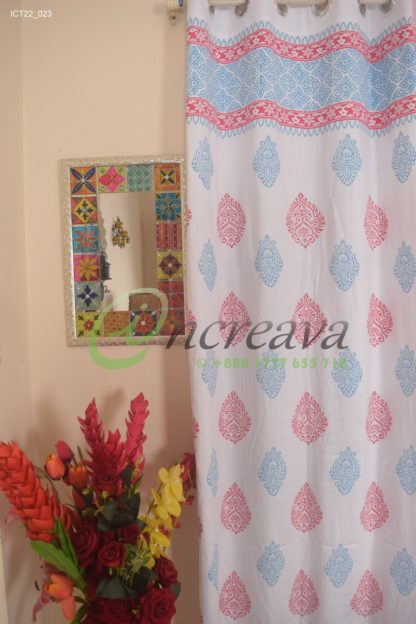 White Firoja pink curtain