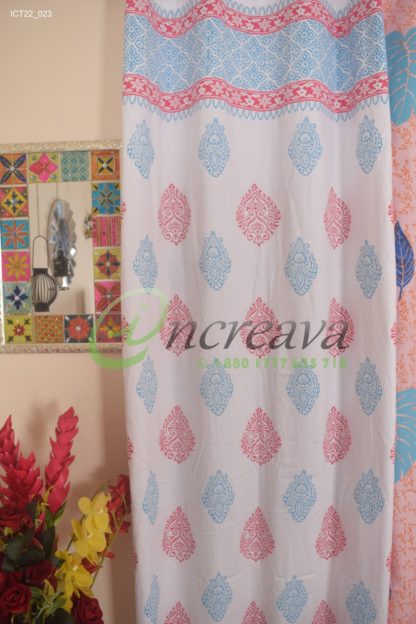 White Firoja pink curtain