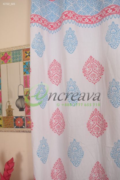 White Firoja pink curtain