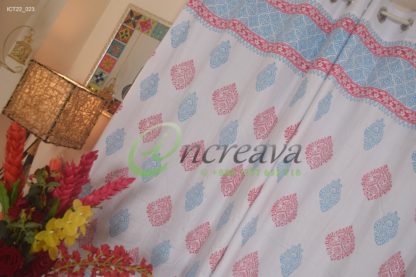 White Firoja pink curtain