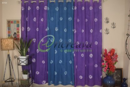 Tie Dye Purple Blue Curtain