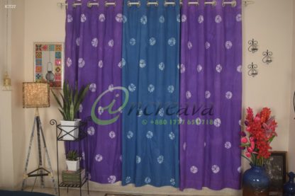 Tie Dye Purple Blue Curtain