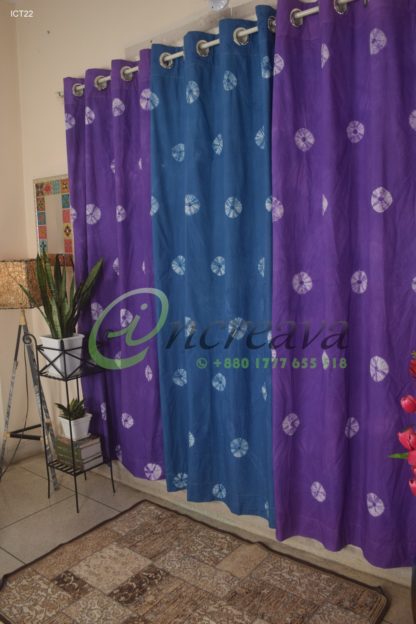 Tie Dye Purple Blue Curtain