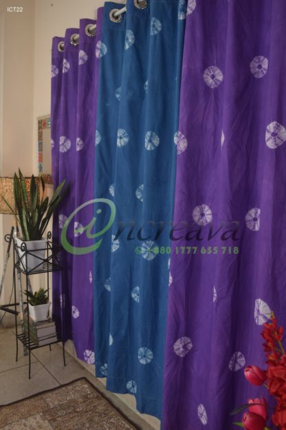 Tie Dye Purple Blue Curtain