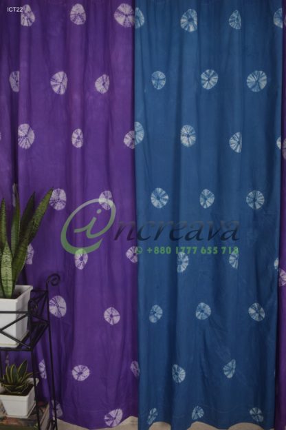 Tie Dye Purple Blue Curtain