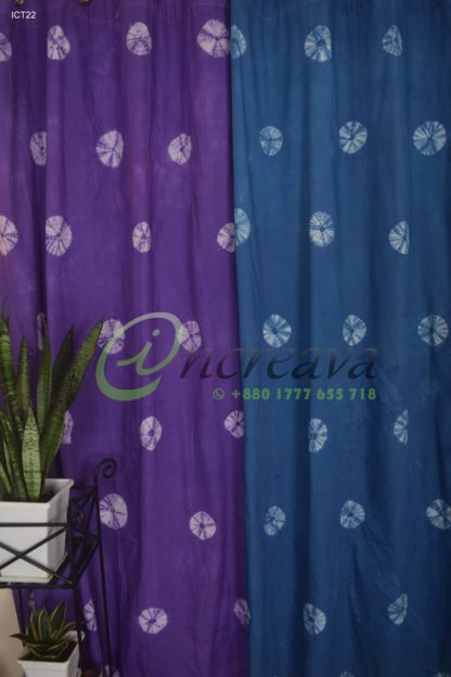 Tie Dye Purple Blue Curtain