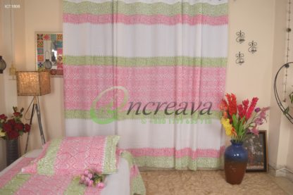 Pink Green Shade Curtain