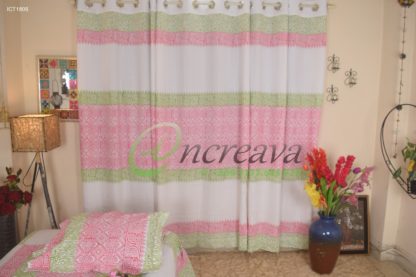 Pink Green Shade Curtain