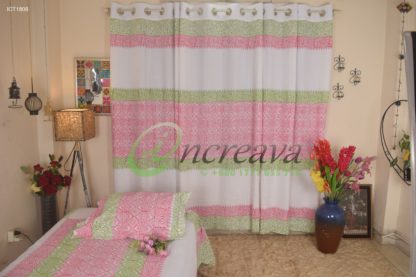 Pink Green Shade Curtain