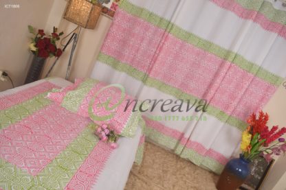 Pink Green Shade Curtain