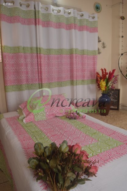 Pink Green Shade Curtain