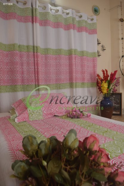 Pink Green Shade Curtain