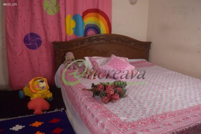 White Pink Jamdani Bed Cover