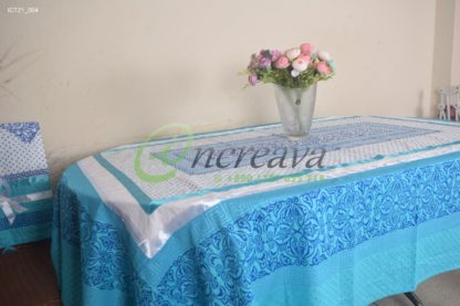 White Sky Blue Table Cover