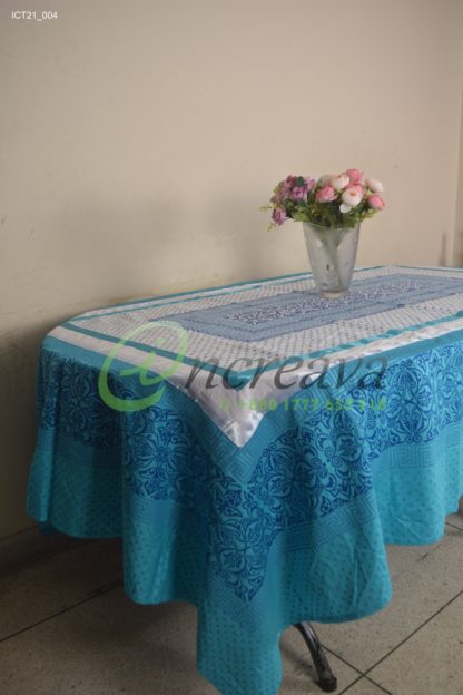 White Sky Blue Table Cover