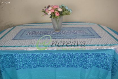 White Sky Blue Table Cover