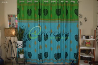 Sky Blue Green Curtain