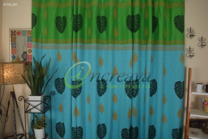 Sky Blue Green Curtain