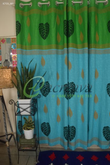 Sky Blue Green Curtain